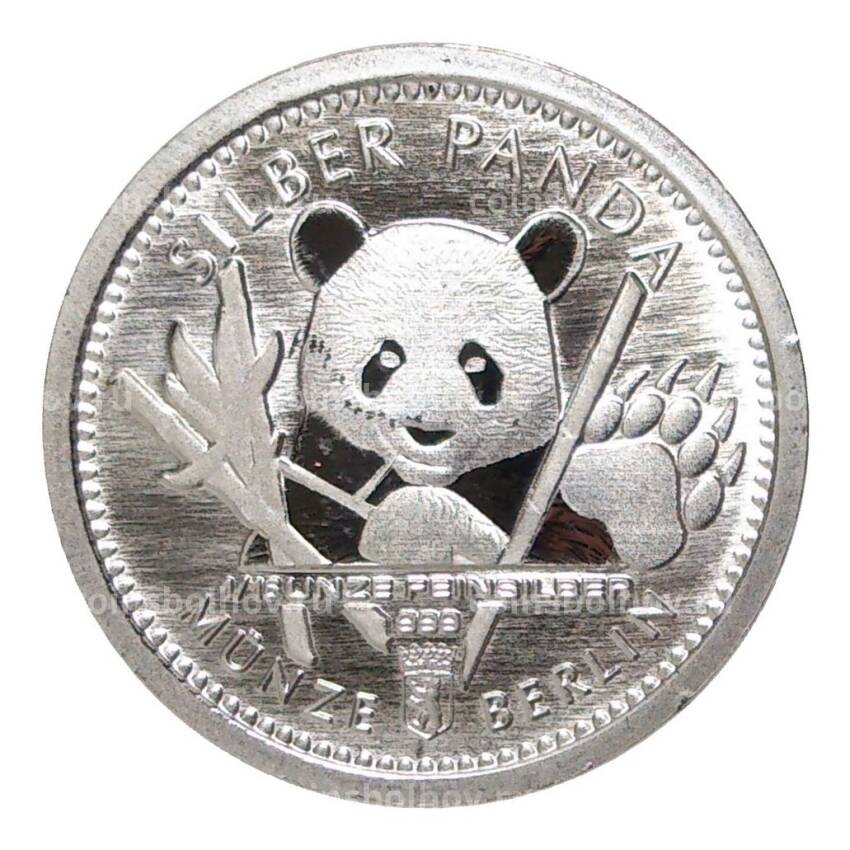 Монета Монетовидный инвестиционный слиток 2017 года «Серебряная панда» — 1/16 унции