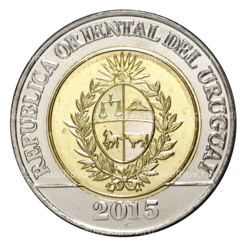 Монета 10 песо 2015 года 200 лет Положению о земле (вид 2)