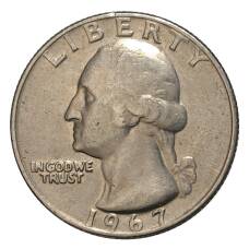 Монета 25 центов (1/4 доллара) 1967 года — США (аверс)
