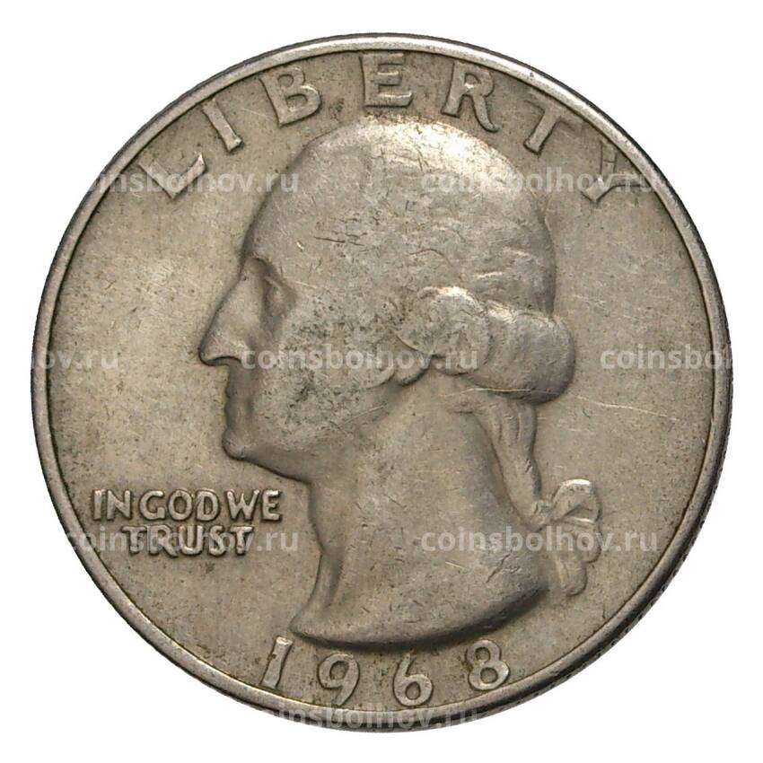 Монета 25 центов (1/4 доллара) 1968 года — США
