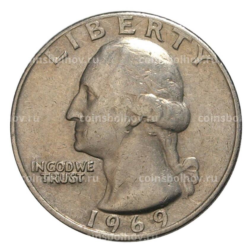 Монета 25 центов (1/4 доллара) 1969 года — США