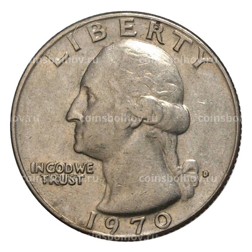 Монета 25 центов (1/4 доллара) 1970 года D — США