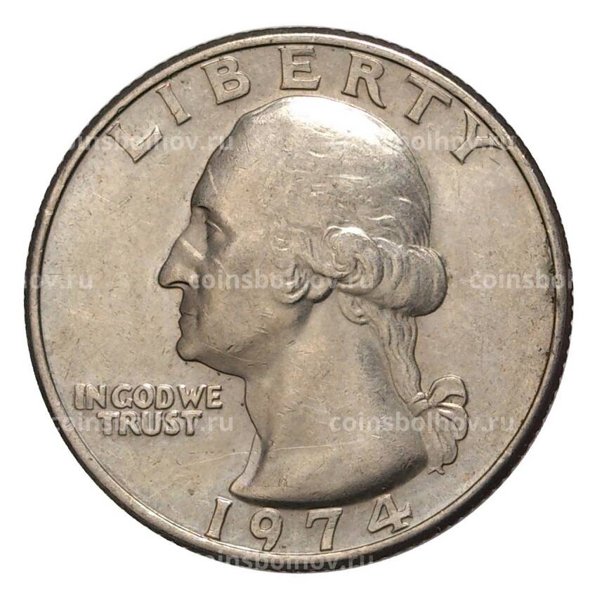 Монета 25 центов (1/4 доллара) 1974 года — США