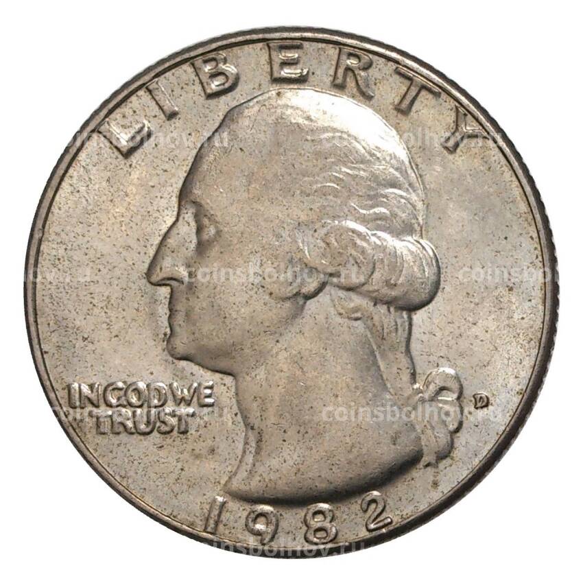 Монета 25 центов (1/4 доллара) 1982 года D — США