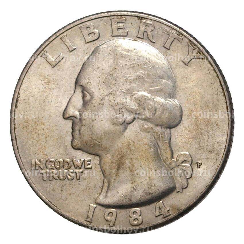 Монета 25 центов (1/4 доллара) 1984 года Р — США