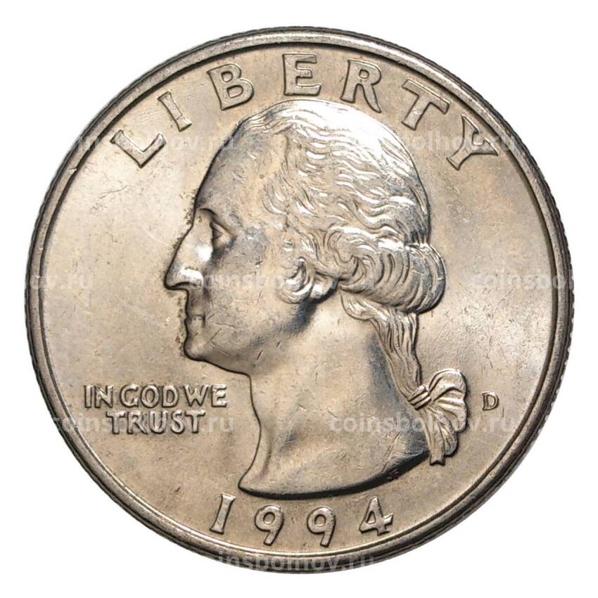 Монета 25 центов (1/4 доллара) 1994 года D — США