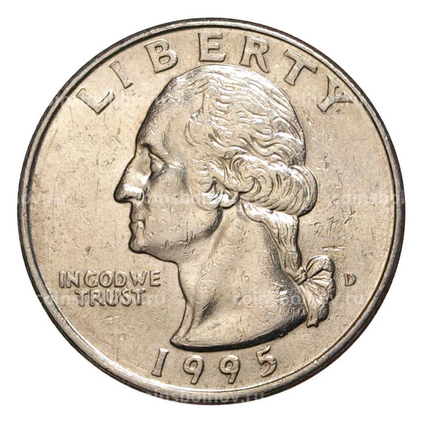 Монета 25 центов (1/4 доллара) 1995 года D — США
