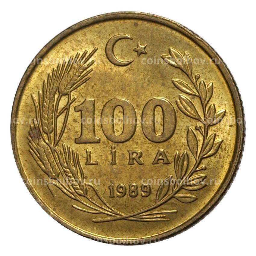 Монета 100 лир 1989 года Турция