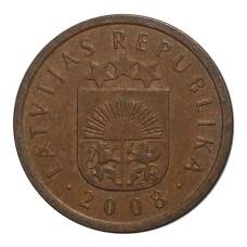 Монета 1 сантим 2008 года Латвия (аверс)