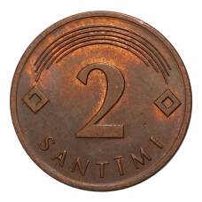 Монета 2 сантима 2009 года Латвия (реверс)
