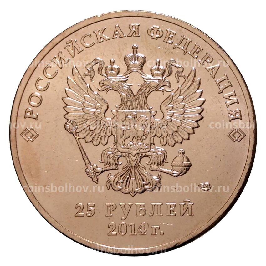 Монета 25 рублей 2014 года Сочи-2014 Горы — В бронзе (вид 2)
