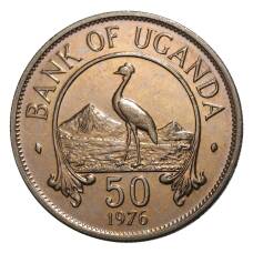 Монета 50 центов 1976 года Уганда (аверс)