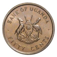 Монета 50 центов 1976 года Уганда (реверс)