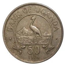 Монета 50 центов 1976 года Уганда (аверс)