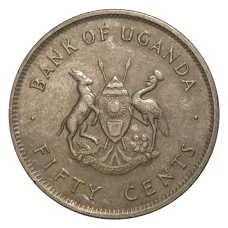 Монета 50 центов 1976 года Уганда (реверс)