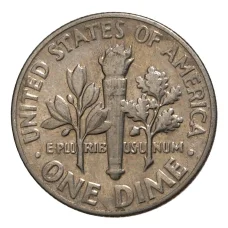 Монета 10 центов (1 дайм) 1965 года США (реверс)