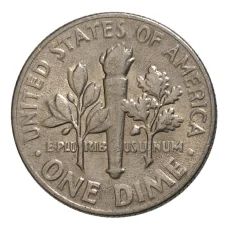 Монета 10 центов (1 дайм) 1967 года США (реверс)