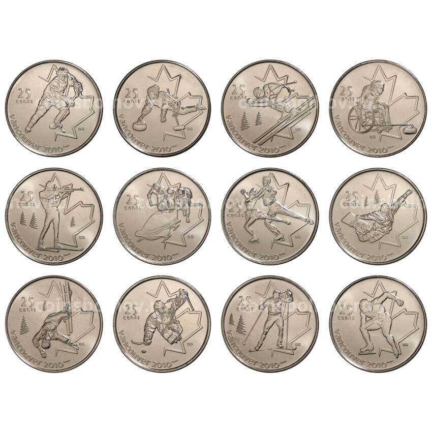 Набор монет 25 центов 2007-2009 Канада — XXI зимние Олимпийские Игры в Ванкувере
