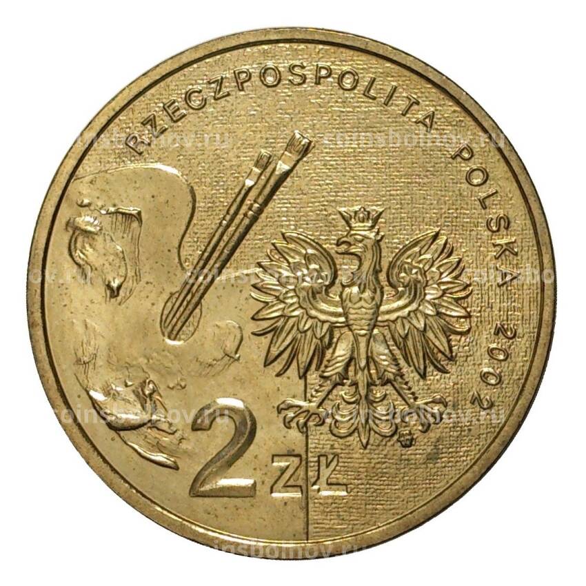 Монета 2 злотых 2002 года Ян Матейко (вид 2)