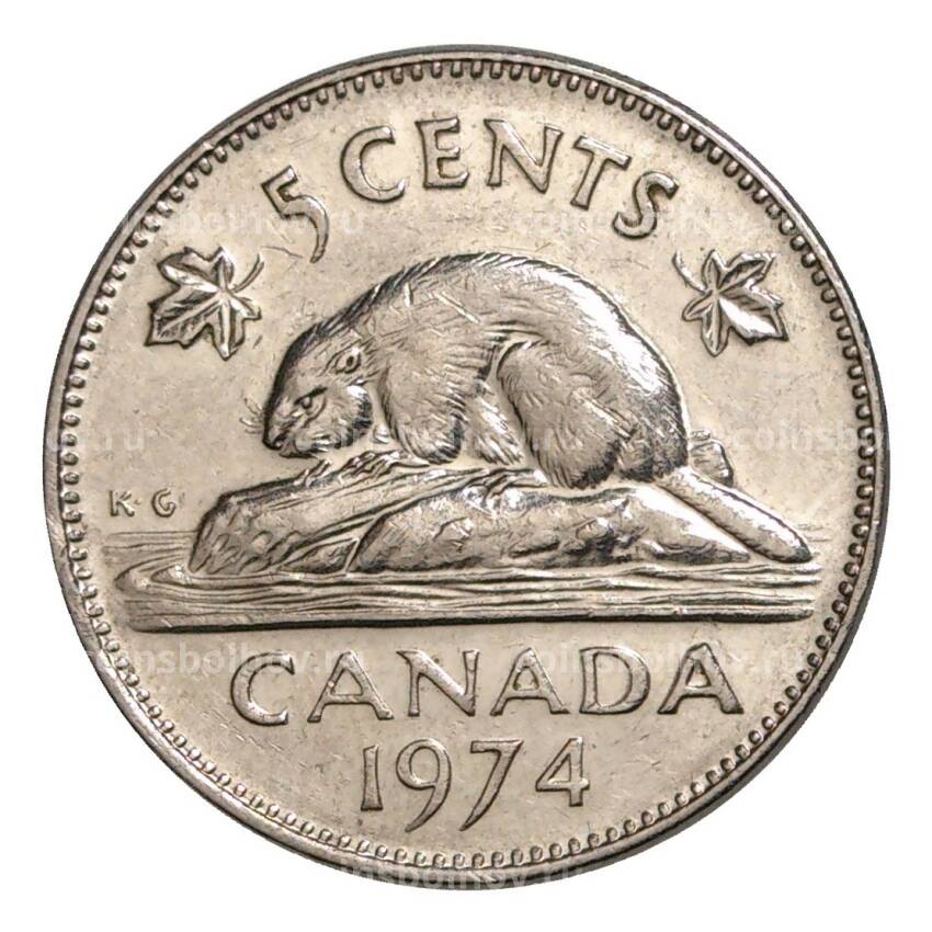 Монета 5 центов 1974 года Канада