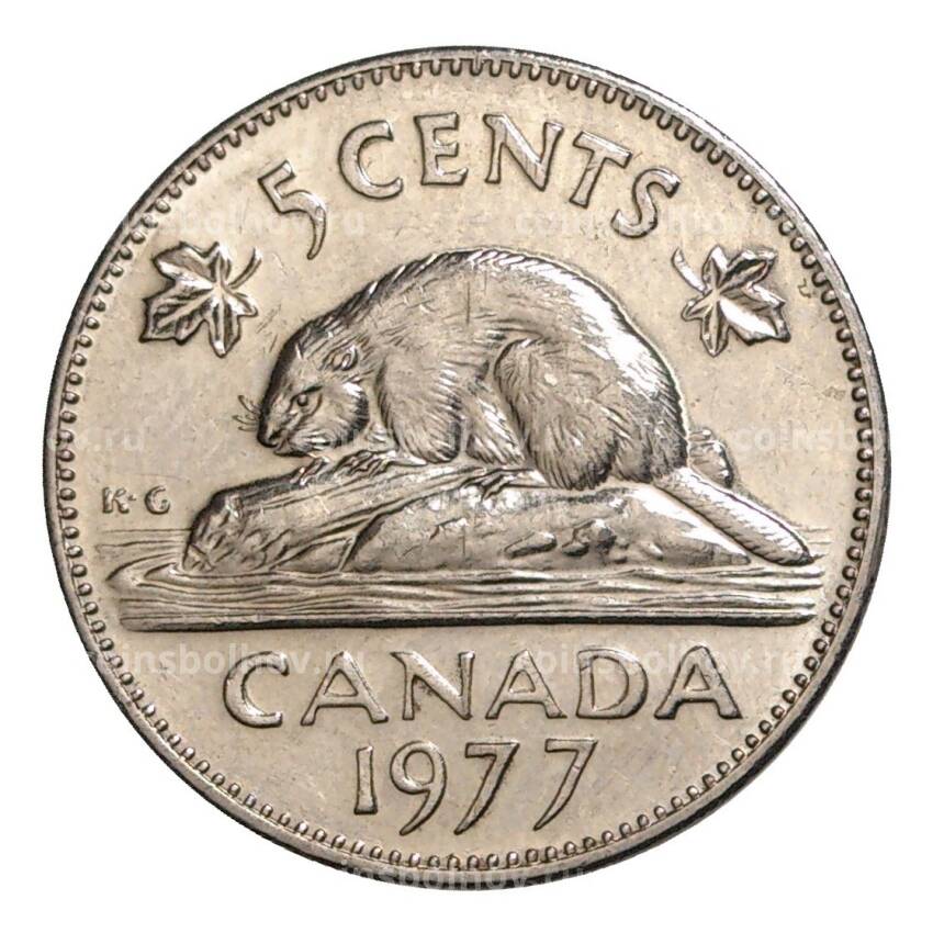 Монета 5 центов 1977 года Канада