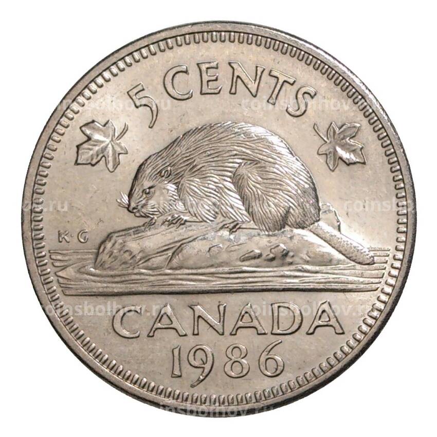 Монета 5 центов 1986 года Канада