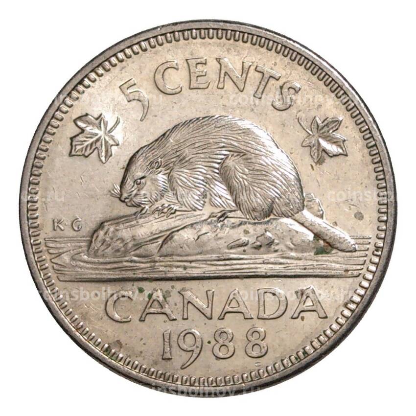 Монета 5 центов 1988 года Канада