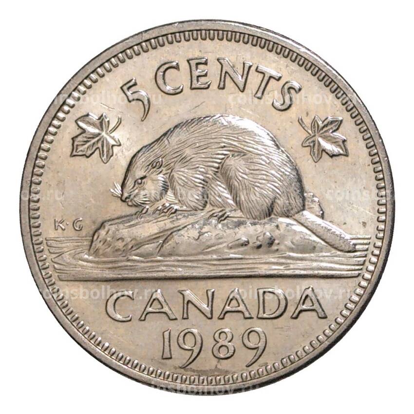 Монета 5 центов 1989 года Канада