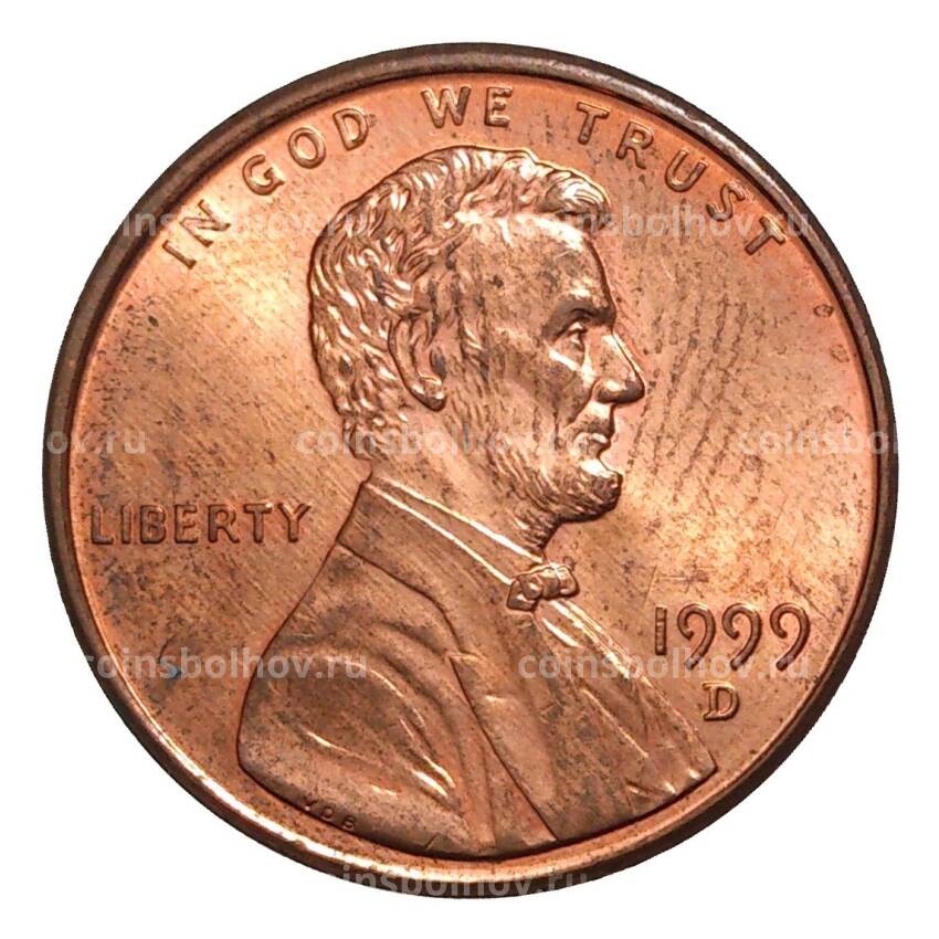 Монета 1 цент 1999 года D — США