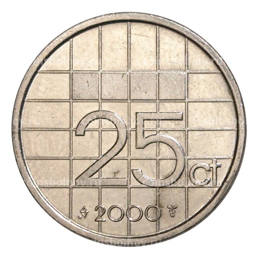 Монета 25 центов 2000 года Нидерланды