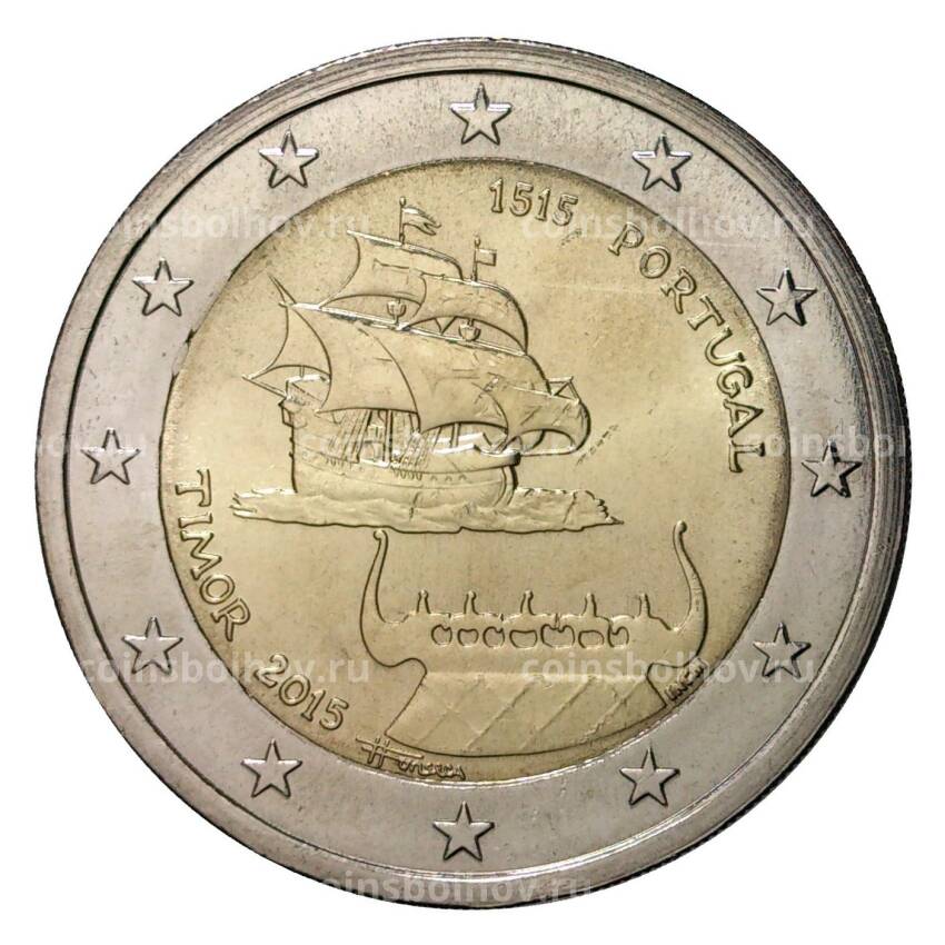 Монета 2 евро 2015 года 500 лет Португальскому Тимору