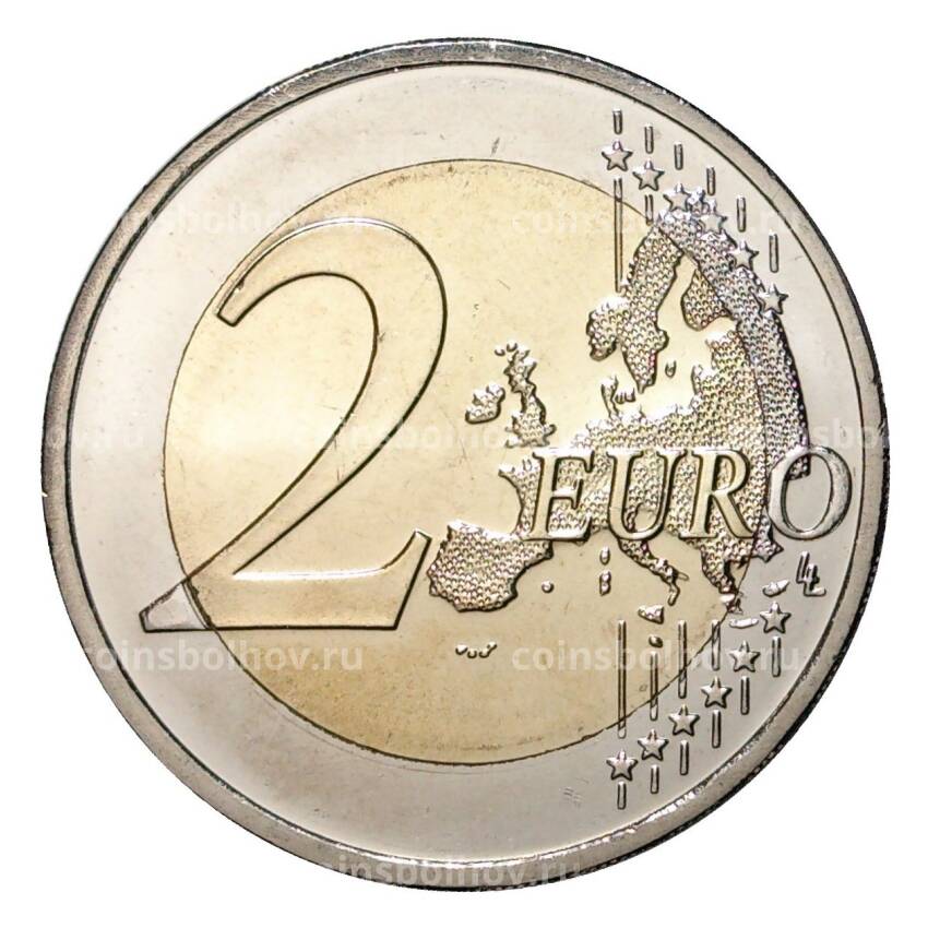 Монета 2 евро 2015 года 30 лет флагу ЕС - Латвия (вид 2)