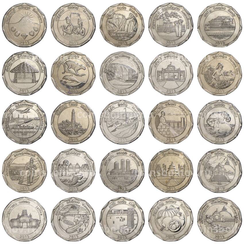 Набор монет 10 рупий 2013 года «Округа Шри-Ланки»