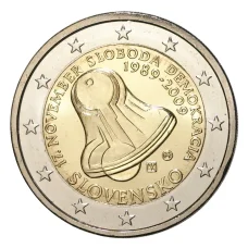 Монета 2 евро 2009 года Словакия — 20 лет Бархатной Революции (аверс)