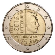 Монета 2 евро 2014 года Люксембург — 175 лет нации (аверс)