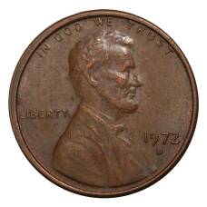 Монета 1 цент 1972 года D — США (аверс)