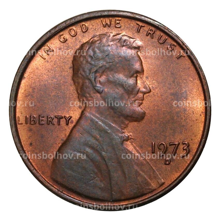 Монета 1 цент 1973 года D — США