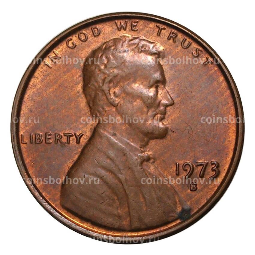 Монета 1 цент 1973 года S — США