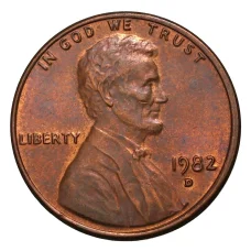 Монета 1 цент 1982 года D — США (аверс)