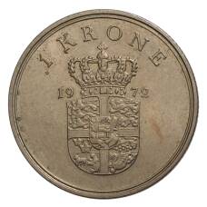 Монета 1 крона 1972 года Дания (аверс)