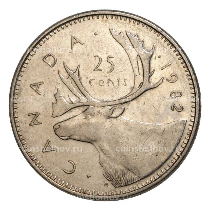 Монета 25 центов 1982 года Канада