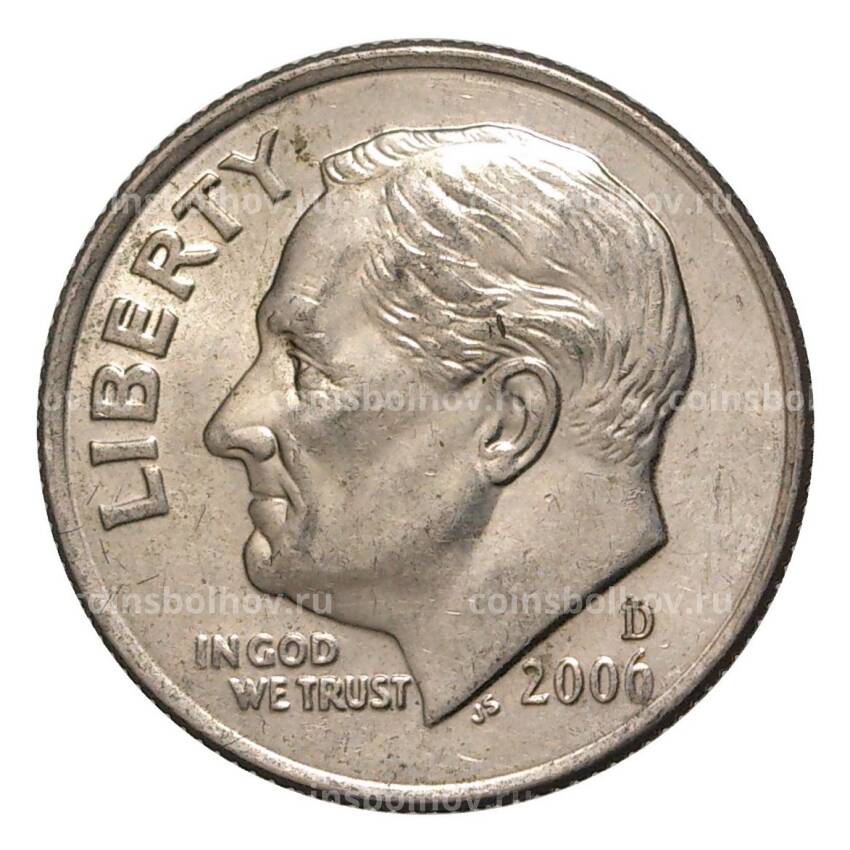 Монета 10 центов (1 дайм) 2006 года D — США
