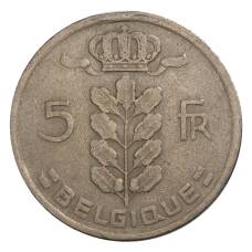 Монета 5 франков 1949 года Бельгия — Надпись на французском (BELGIQUE) (реверс)
