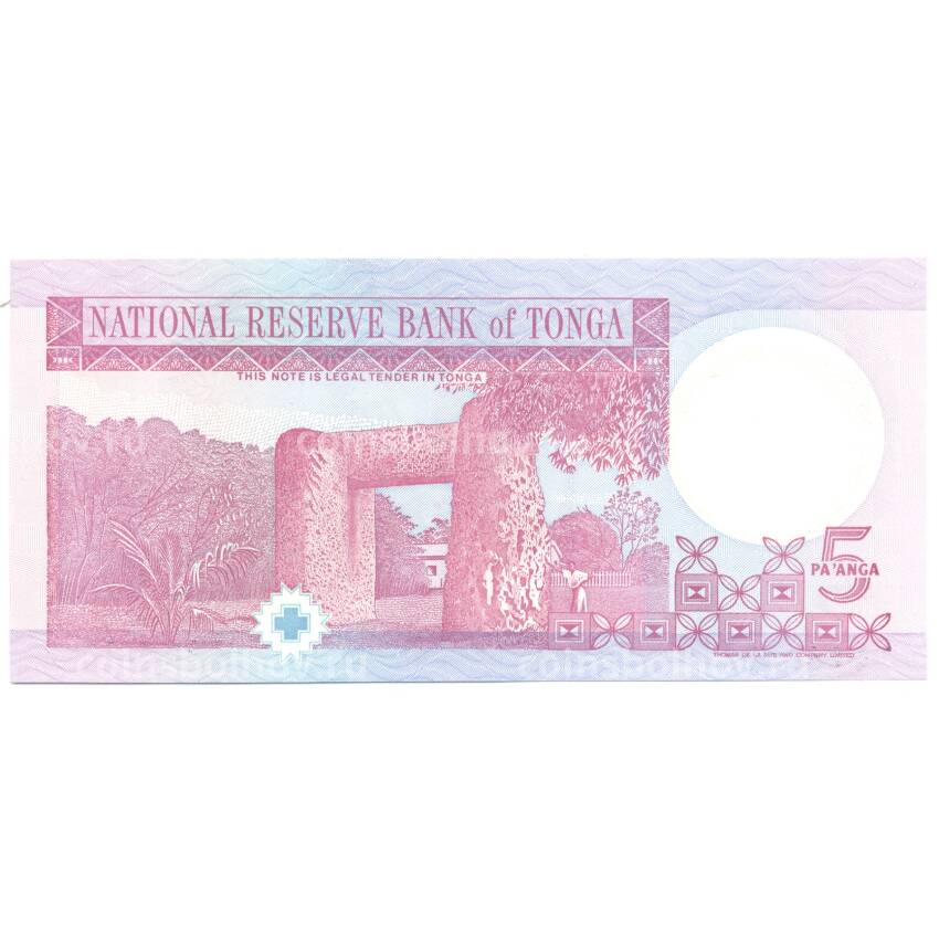 Банкнота 5 паанга 1995 года (вид 2)