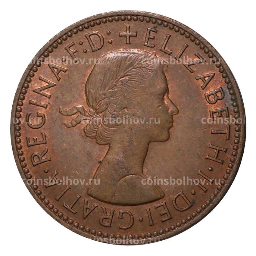 Монета 1/2 пенни 1966 года (вид 2)