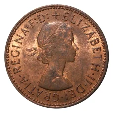 Монета 1/2 пенни 1967 года (реверс)