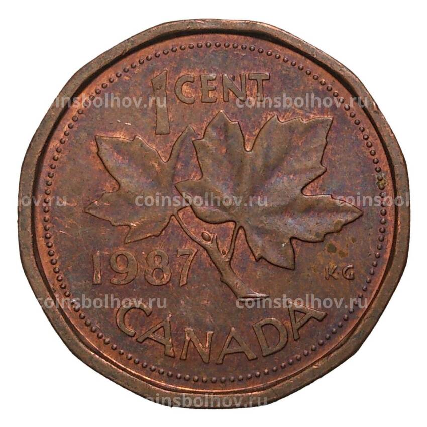 Монета 1 цент 1987 года Канада
