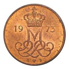Монета 5 эре 1973 года Дания (аверс)
