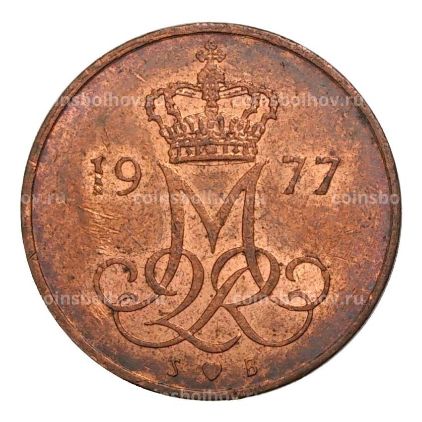 Монета 5 эре 1977 года Дания