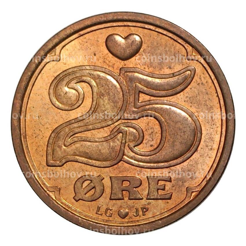 Монета 25 эре 1994 года Дания (вид 2)